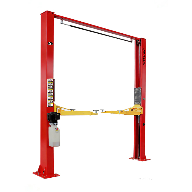 Elevador de Pórtico Bicolumna, Columna 6 Curvas, Brazo Monosección, Desbloqueo Bilateral