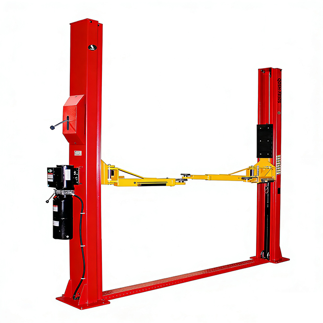Elevador doble columna 8 curvas, liberación lateral unilateral