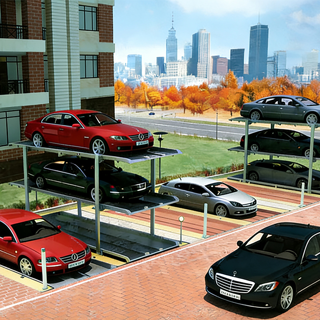 Equipo de estacionamiento tipo fosa 2+1, accionamiento de cadena con motor, modelo 8233