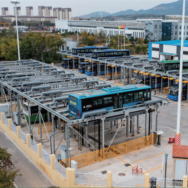 Equipo de estacionamiento de cuatro postes especial para autobuses y vehículos grandes, elevador pesado referencia 8088
