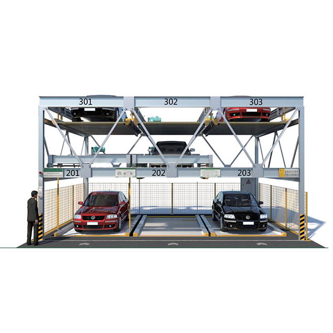 Equipo de estacionamiento elevador y traslacional de 3 pisos