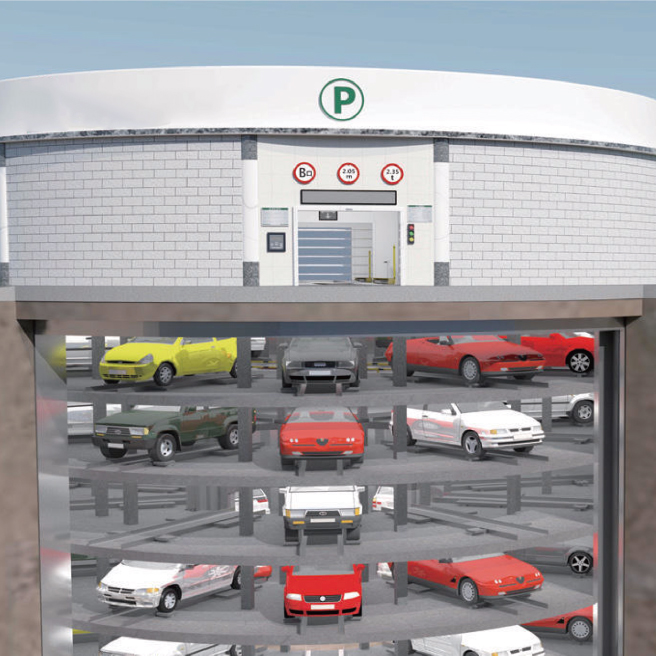 Sistema de Torre de Estacionamiento de Elevación Vertical Circular